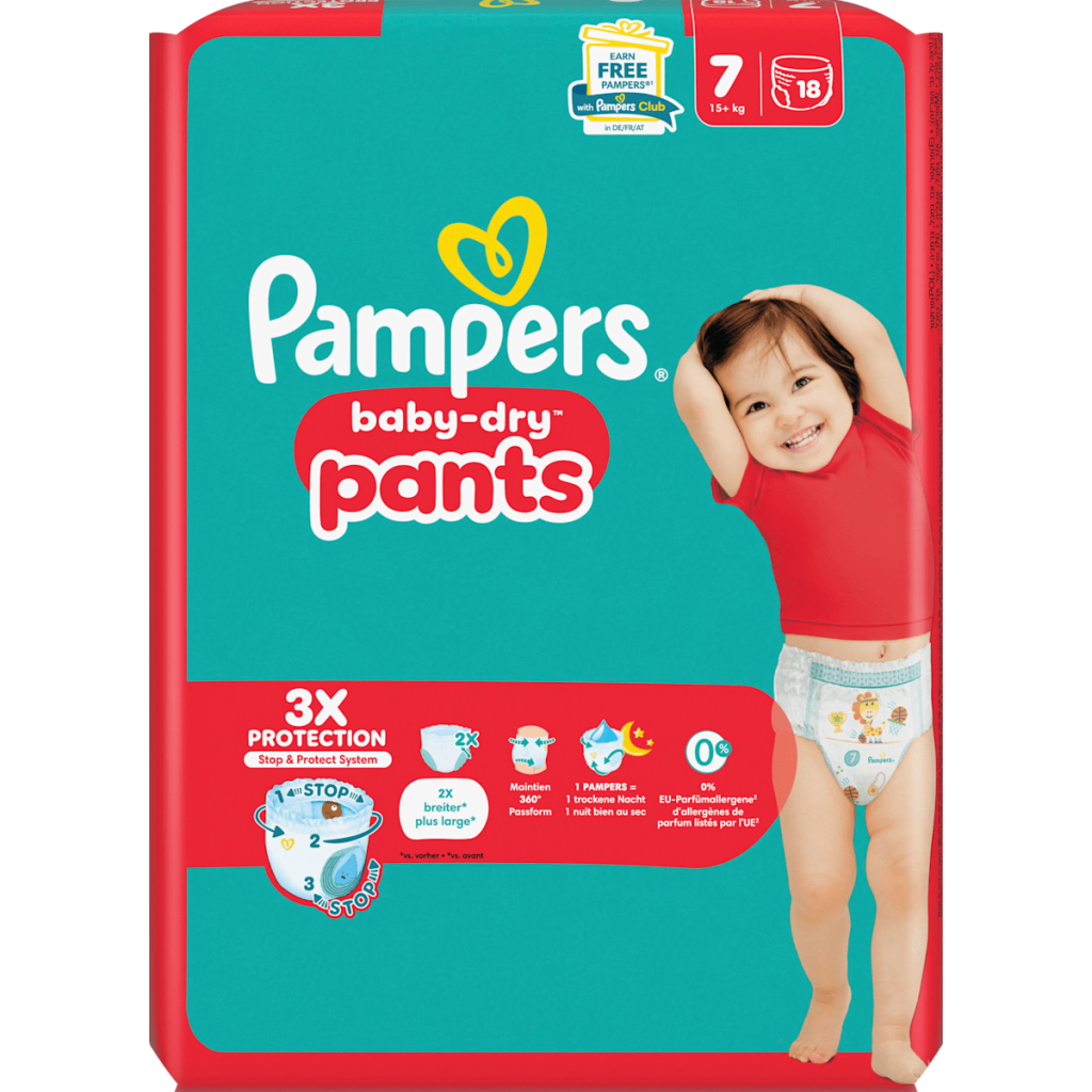 Pampers Baby Dry Pants Windeln Gr.7 Extra Large +15kg Single Pack 18ST