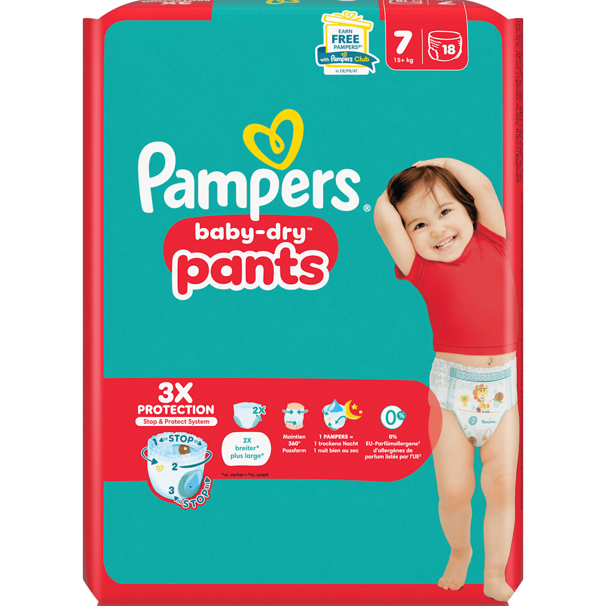 Pampers Baby Dry Pants Windeln Gr.7 Extra Large +15kg Single Pack 18ST