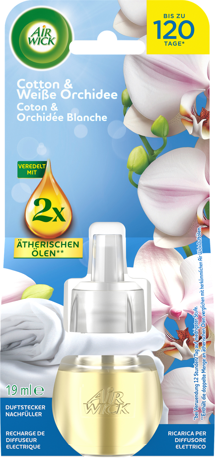 Airwick Duftstecker Cotton&Weiße Orchidee Nachfüller 19ml