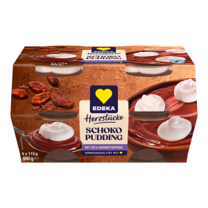 EDEKA Herzstücke Schokopudding mit Sahne 4x115g