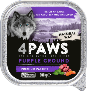 4Paws Reich an Lamm mit Karotte und Basilikum 300g