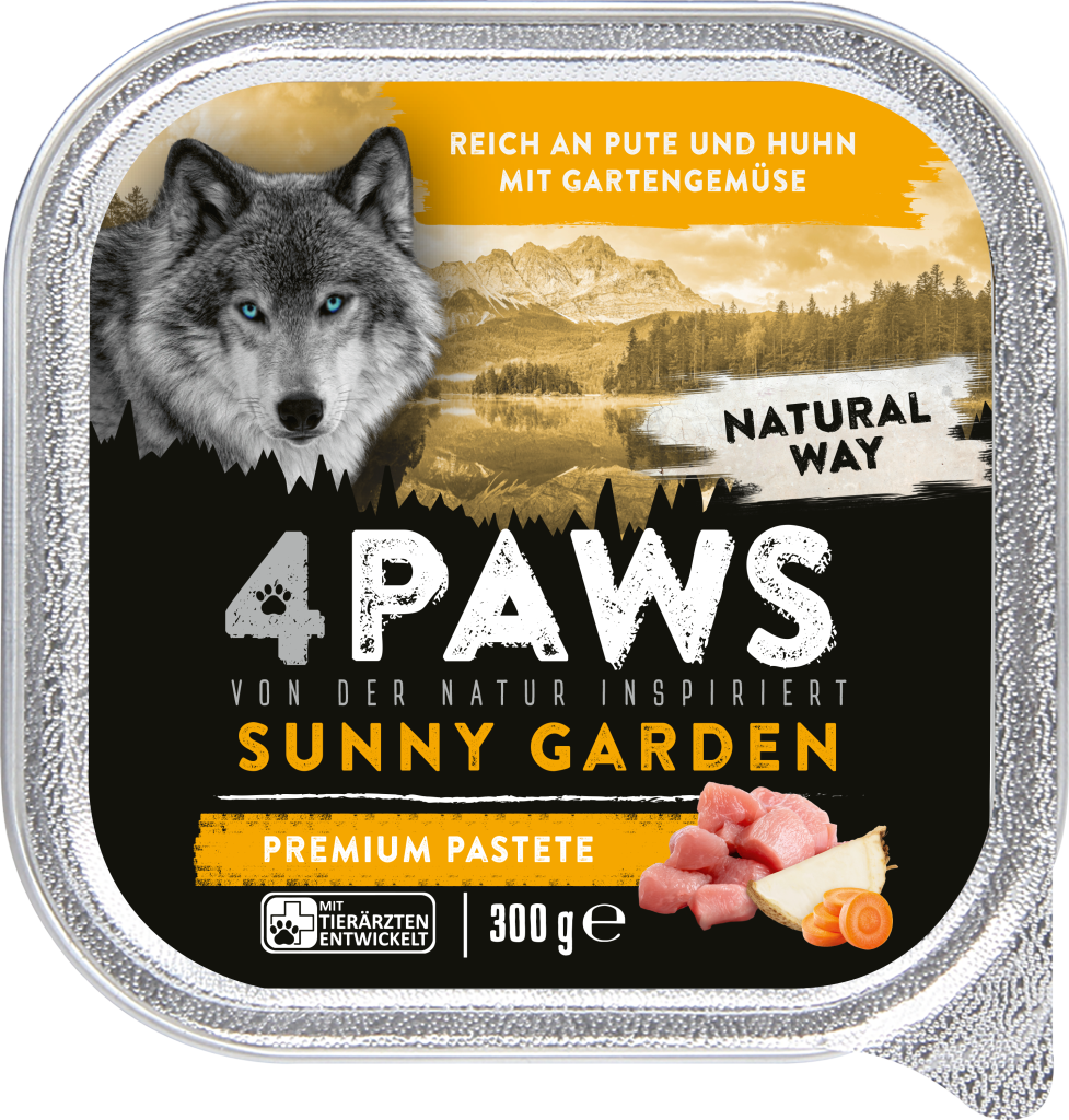 4Paws Reich an Pute Huhn mit Gartengemüse 300g