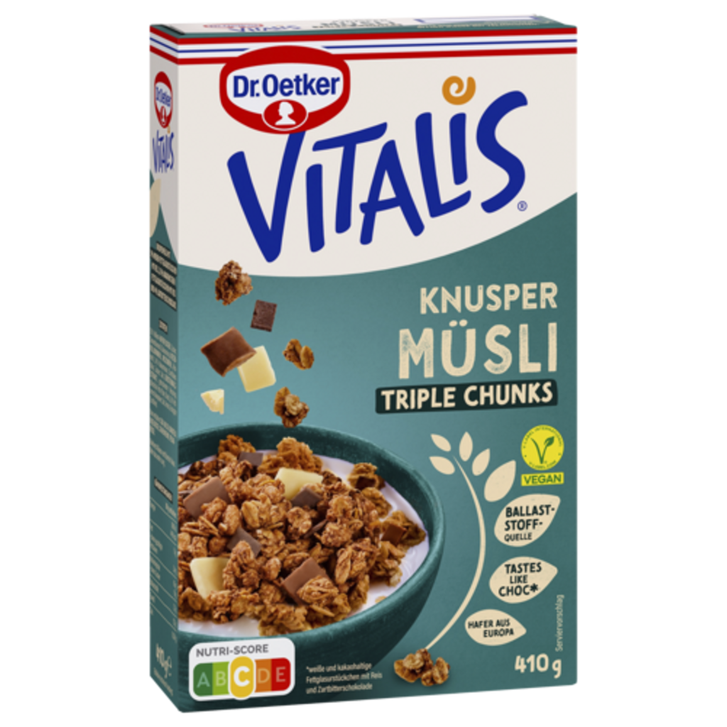 Dr.Oetker Vitalis Vegan Knusper Triple Chunks 410g