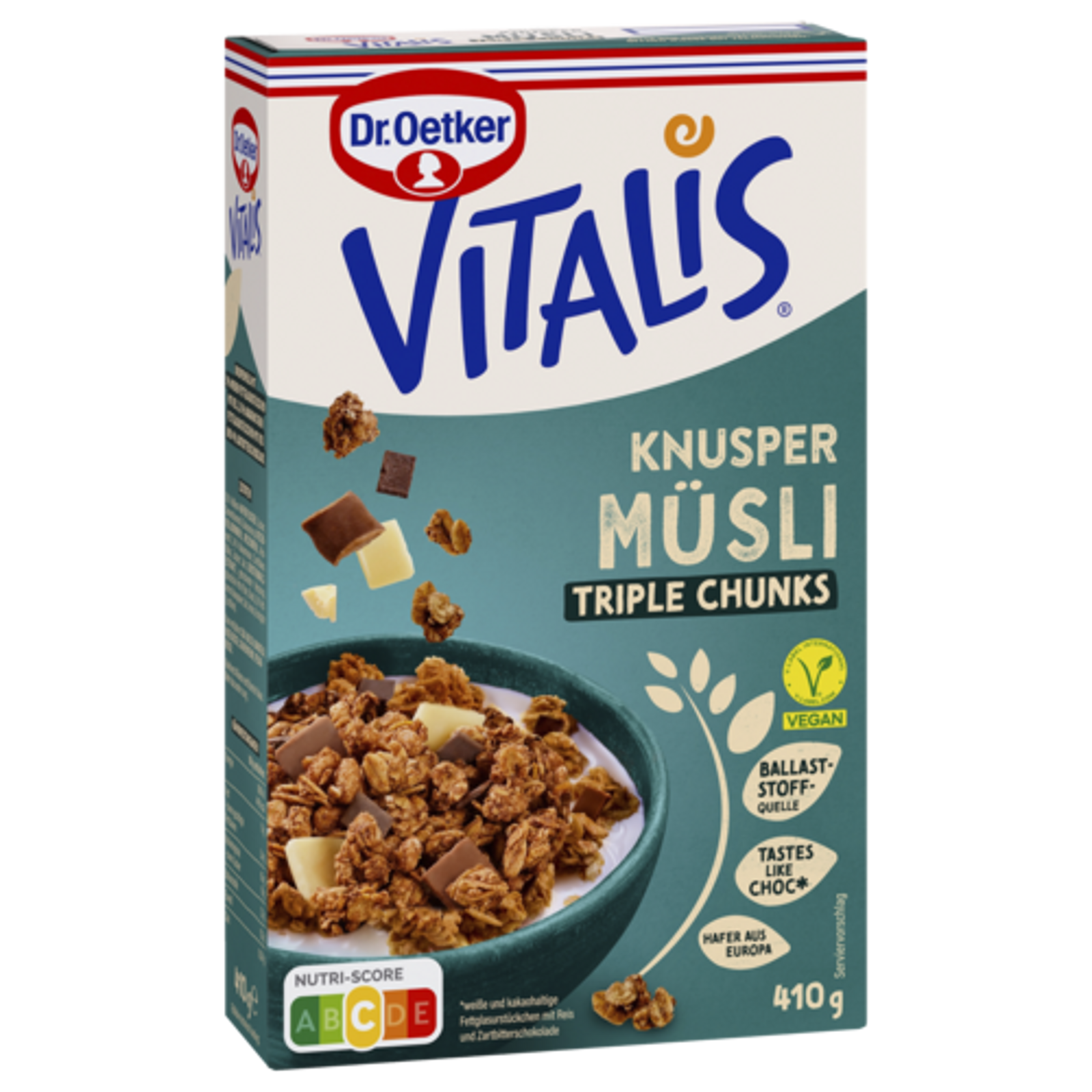 Dr.Oetker Vitalis Vegan Knusper Triple Chunks 410g