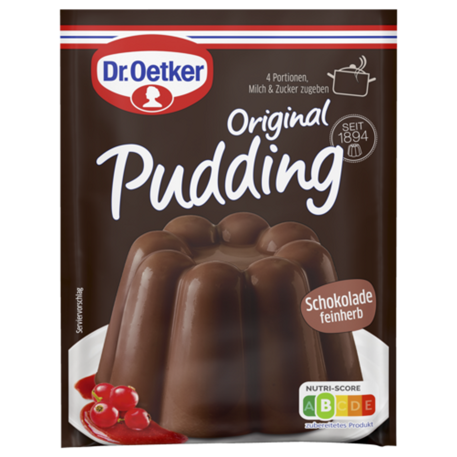 Dr.Oetker Original Pudding Schokolade feinherb für 1l 2ST 96,6g