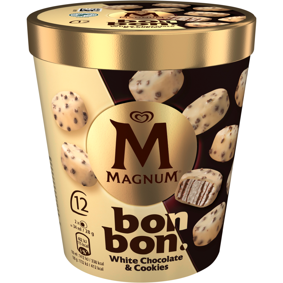 Langnese Magnum Bonbon White Chocolate & Cookies 12ST204ml