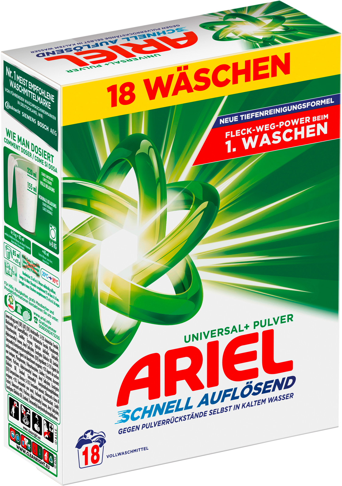 Ariel Vollwaschmittel Pulver Regulär 18WL 0,99kg