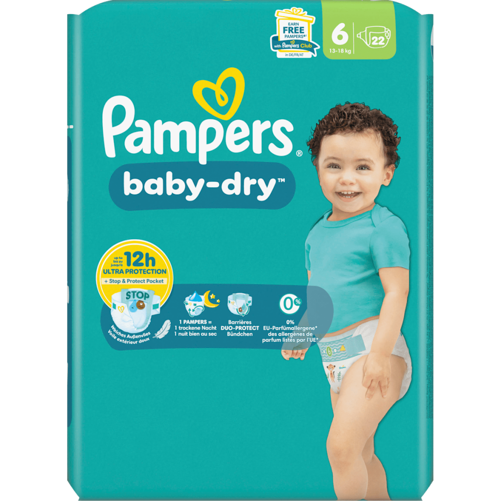 Pampers Baby Dry Windeln Extra Large 13-18kg Single Pack Gr.6 22ST