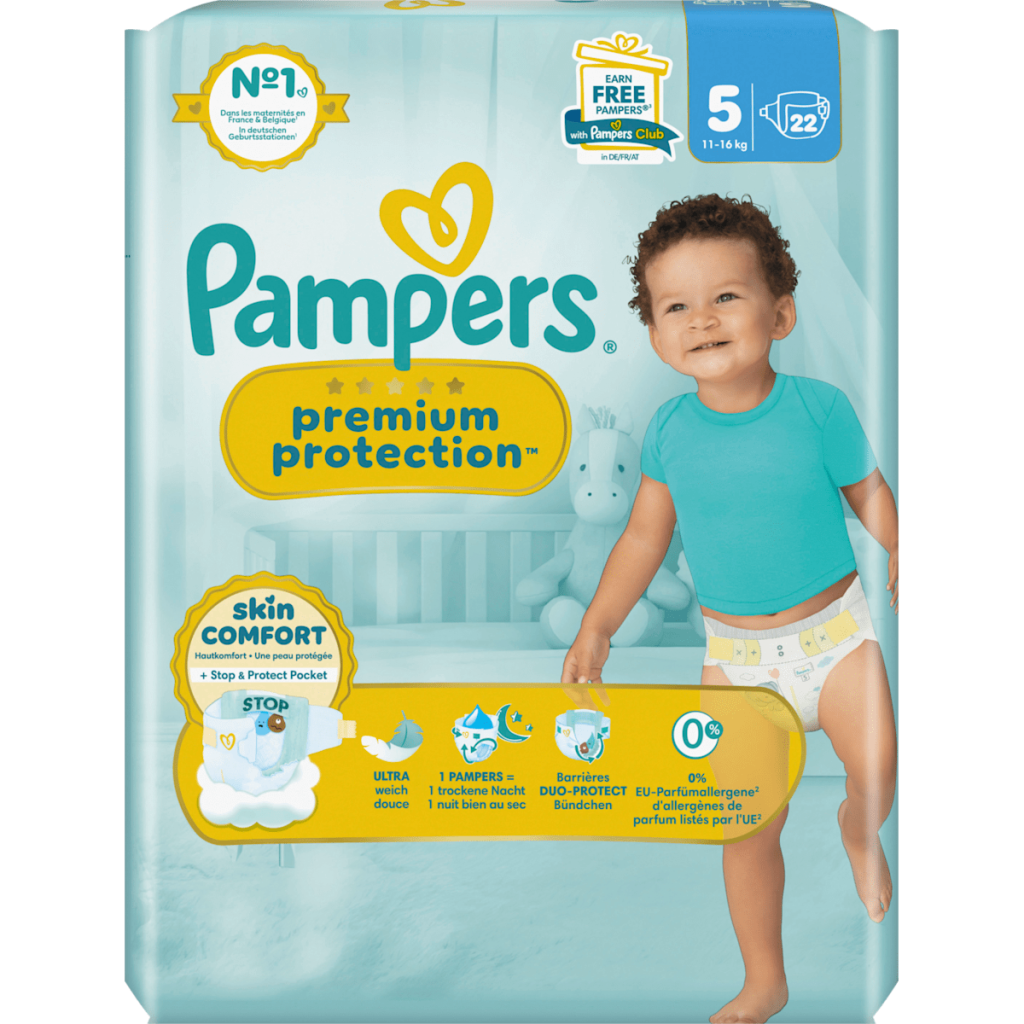 Pampers Premium Protection Windeln Junior 11-16kg Gr.5 Single Pack 22ST