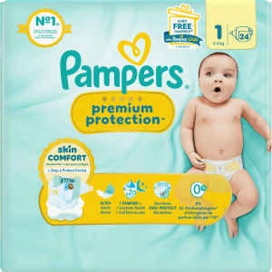 Pampers Premium Protection New Baby Windeln Newborn 2-5kg Gr.1 Single Pack 24ST
