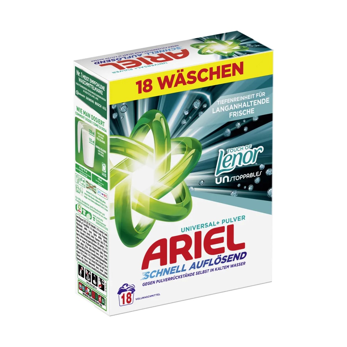 Ariel Vollwaschmittel Pulver Touch of Unstoppables 18WL 0,99kg