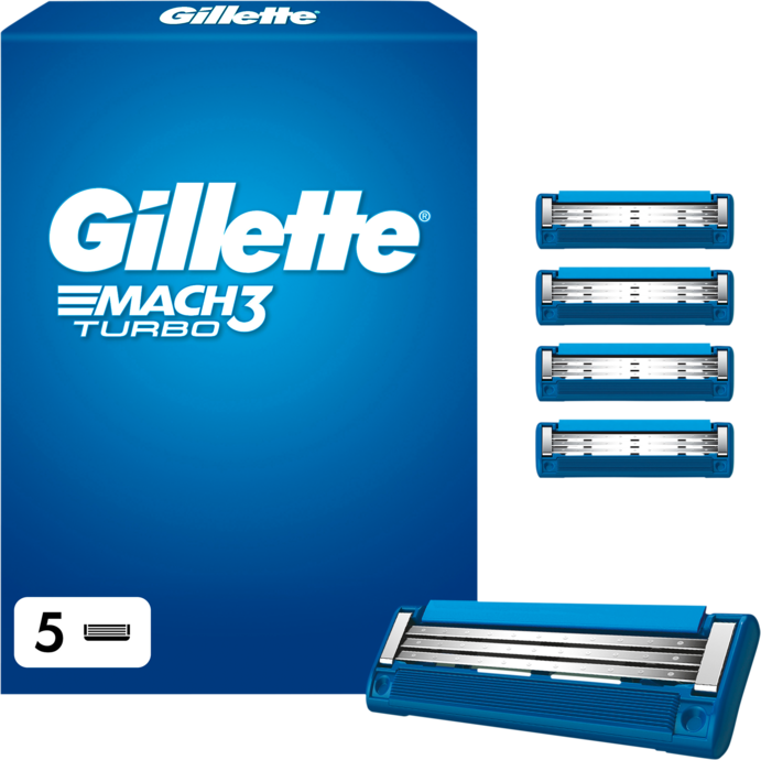Gillette Klingen Mach 3 Turbo 3D System 5ST