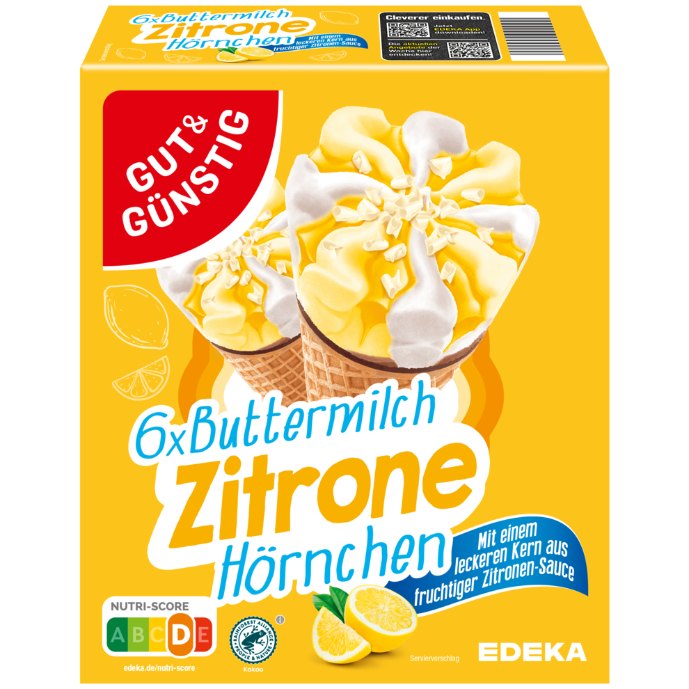 GUT&GÜNSTIG Buttermilch Zitrone Hörnchen 6x120ml