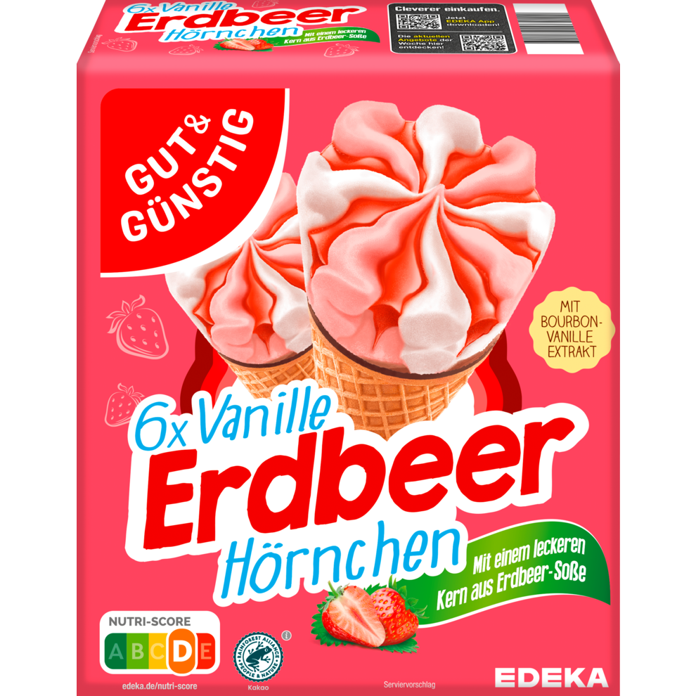 GUT&GÜNSTIG Vanille Erdbeer Hörnchen 6x120ml