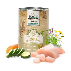 Wildes Land Huhn mit Karotten Zucchini Wildkräuter 400g