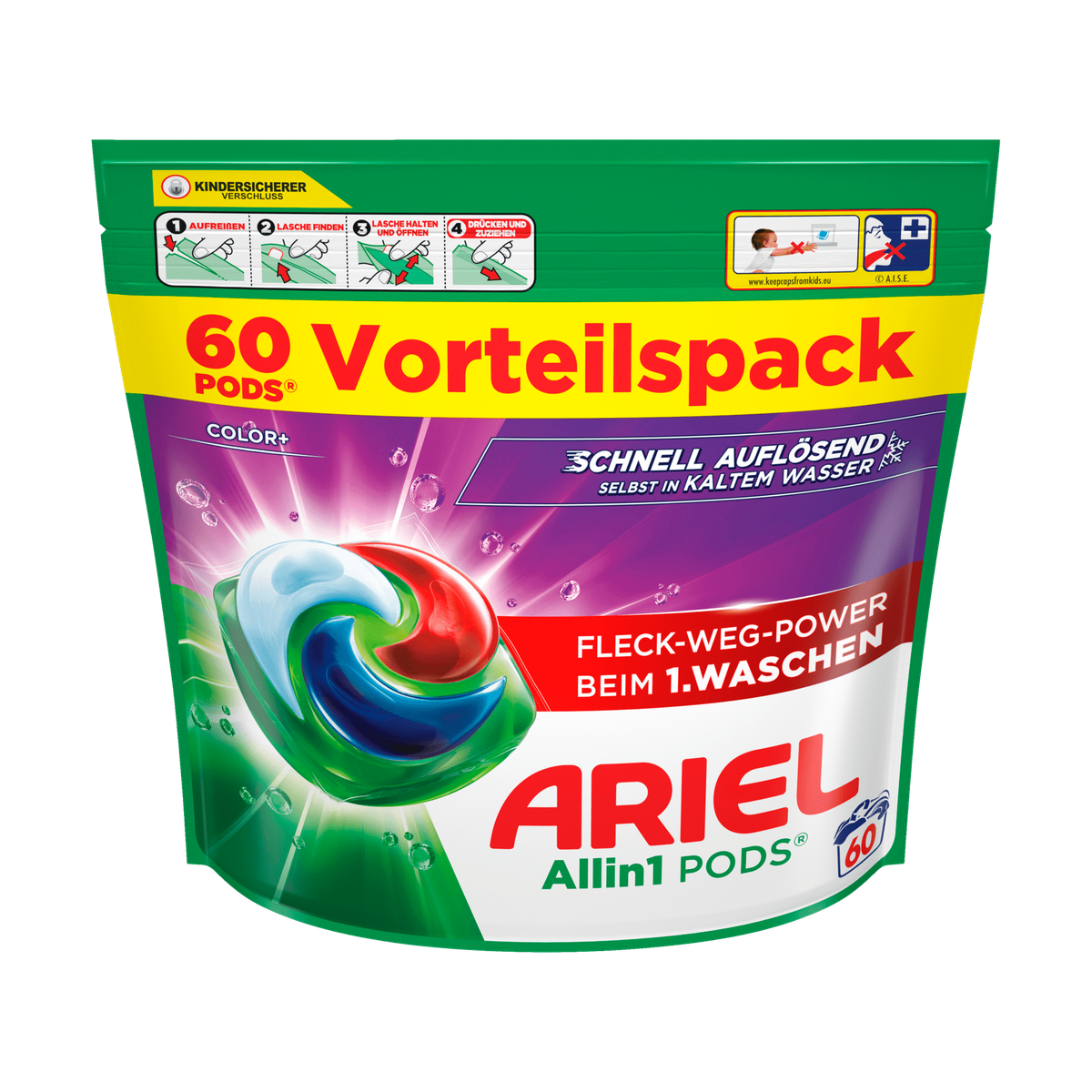 Ariel Colorwaschmittel Flüssig All-in-1 Pods Color 60WL 1194g