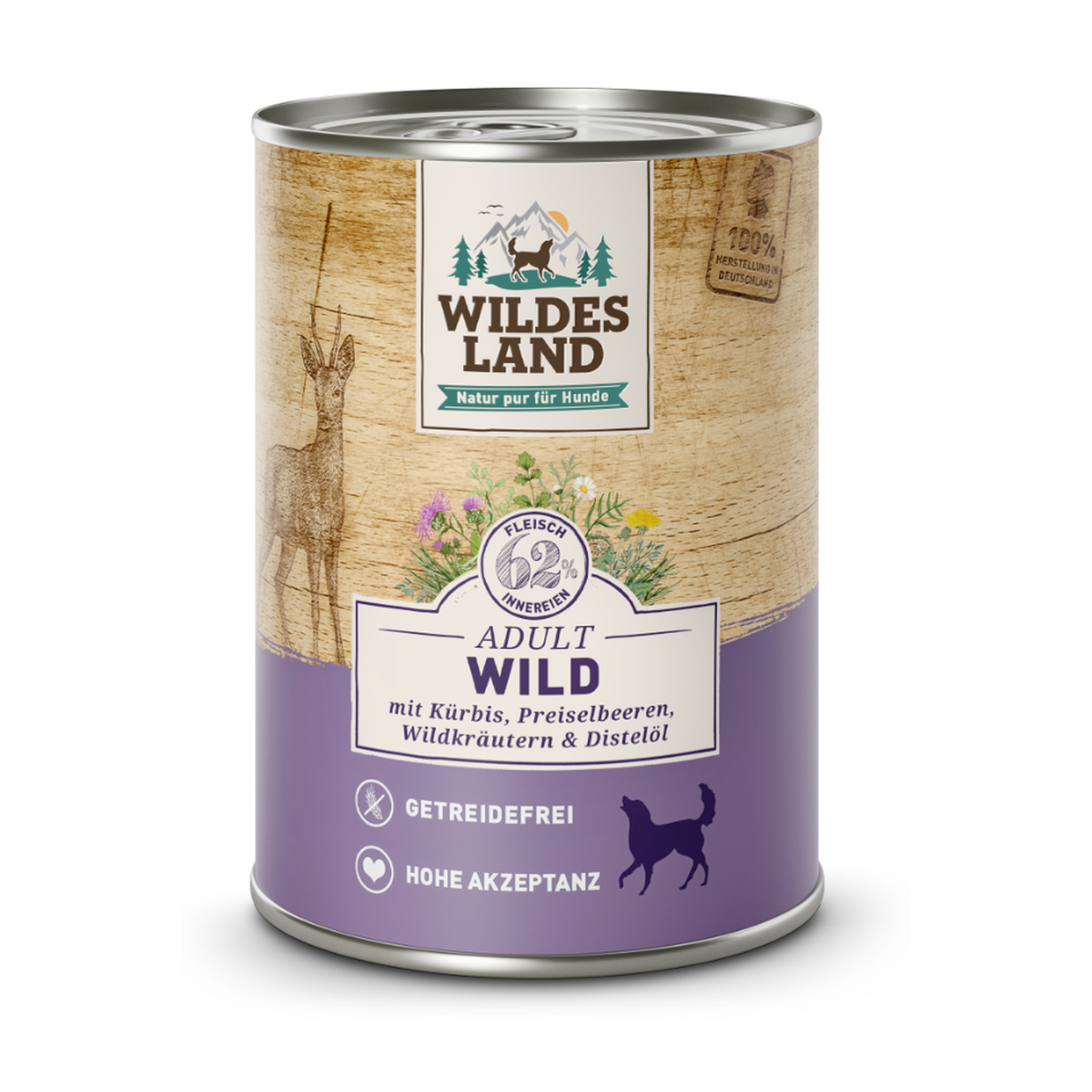 Wildes Land Hund Nassfutter Wild mit Kürbis 400g
