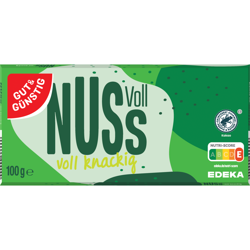 GUT&GÜNSTIG Edel Vollmilch ganze Haselnuss 100g