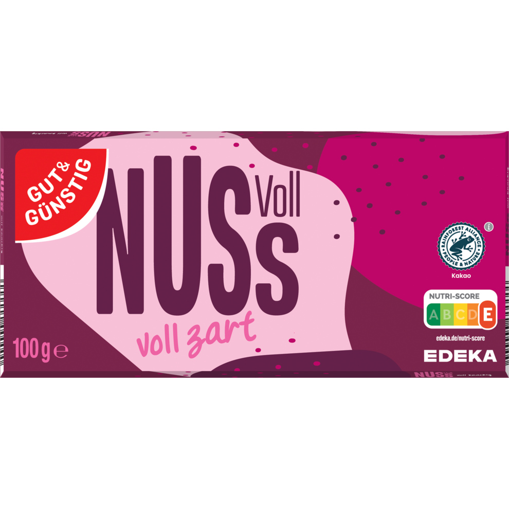 GUT&GÜNSTIG Edel Zartbitter ganze Haselnuss 100g