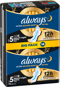 Always Ultra Damenbinden Secure Night Extra mit Flügeln Big Pack 14ST