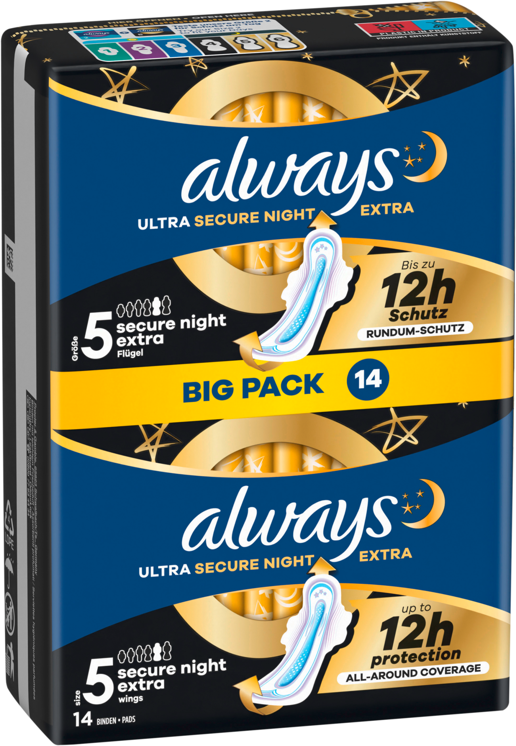 Always Ultra Damenbinden Secure Night Extra mit Flügeln Big Pack 14ST