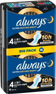 Always Ultra Damenbinden Secure Night mit Flügeln Big Pack 16ST