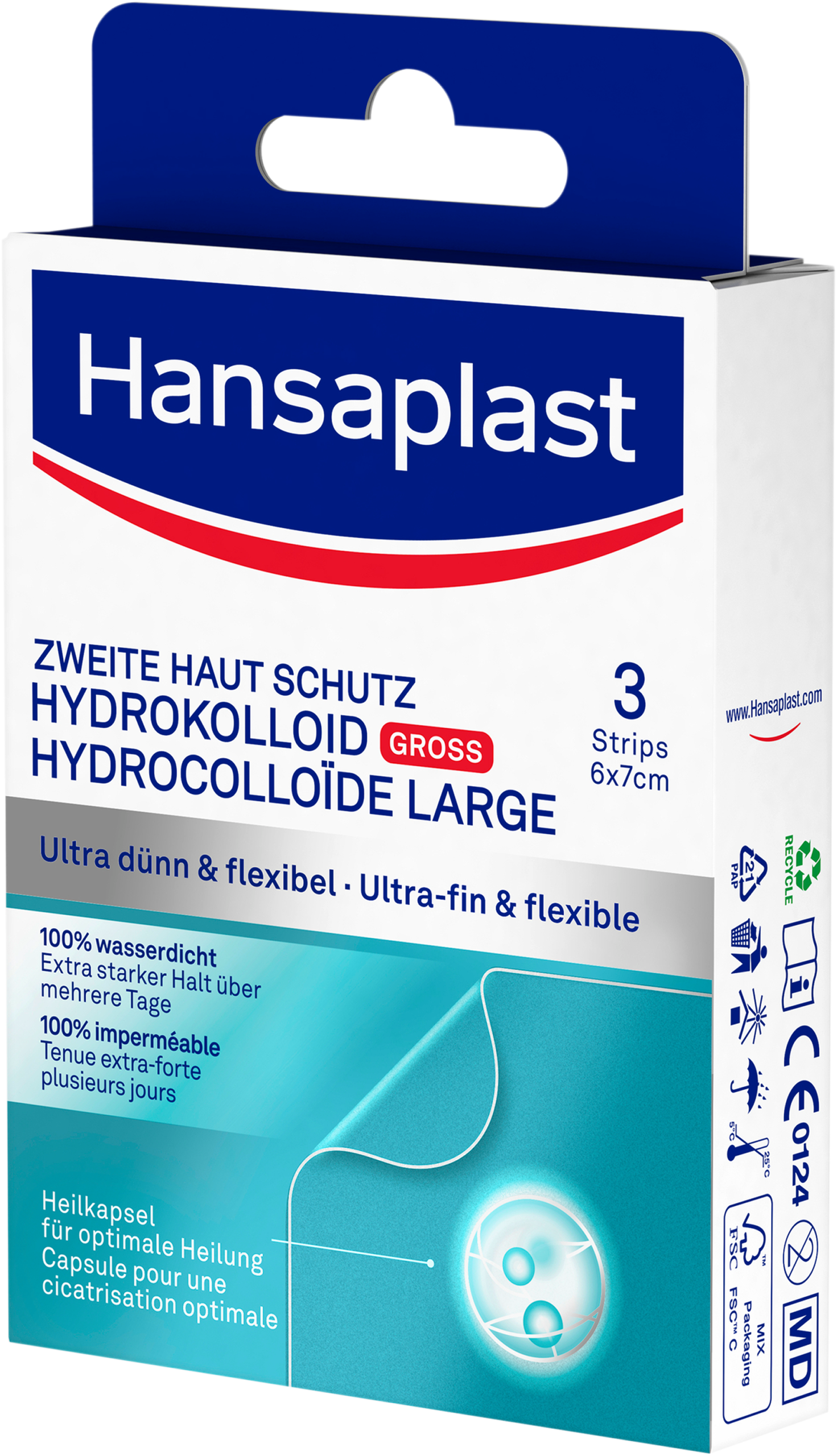 Hansaplast Zweite Haut Schutz Pflaster groß 3ST