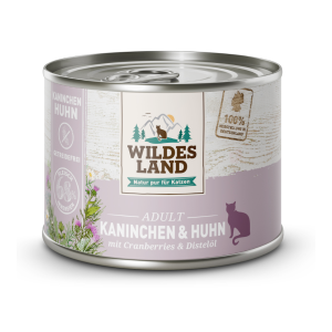 Wildes Land Katze Nassfutter Kaninchen und Huhn mit Distelöl 200g
