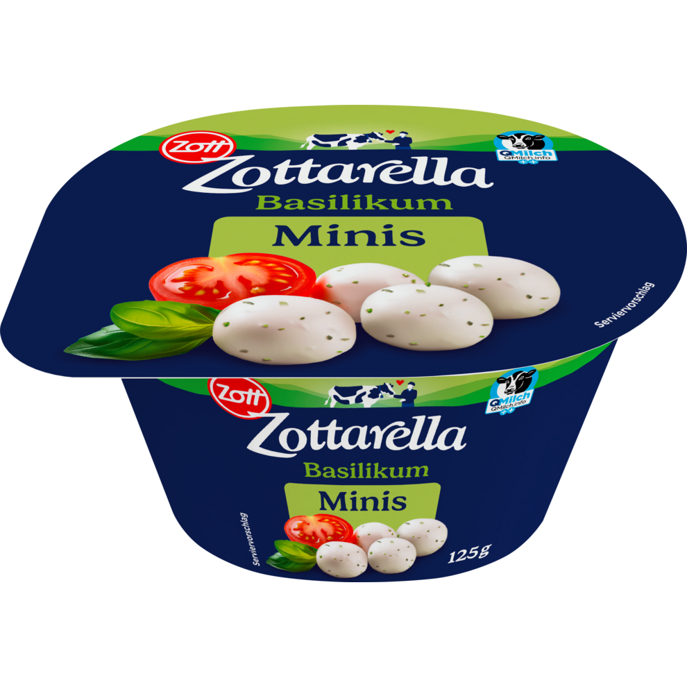Zottarella Базилик мини 45% полножирный 250g