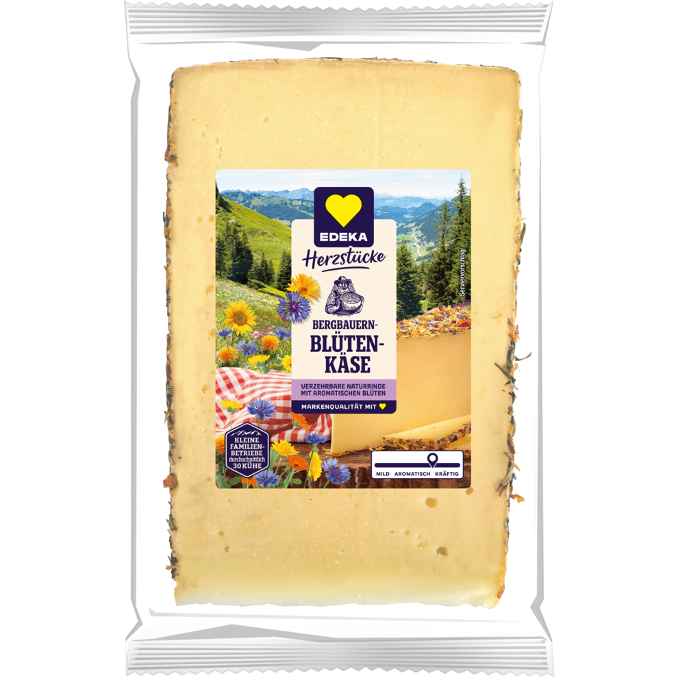 EDEKA Herzstücke Bergbauern Blütenkäsestück 50% 180g VLOG