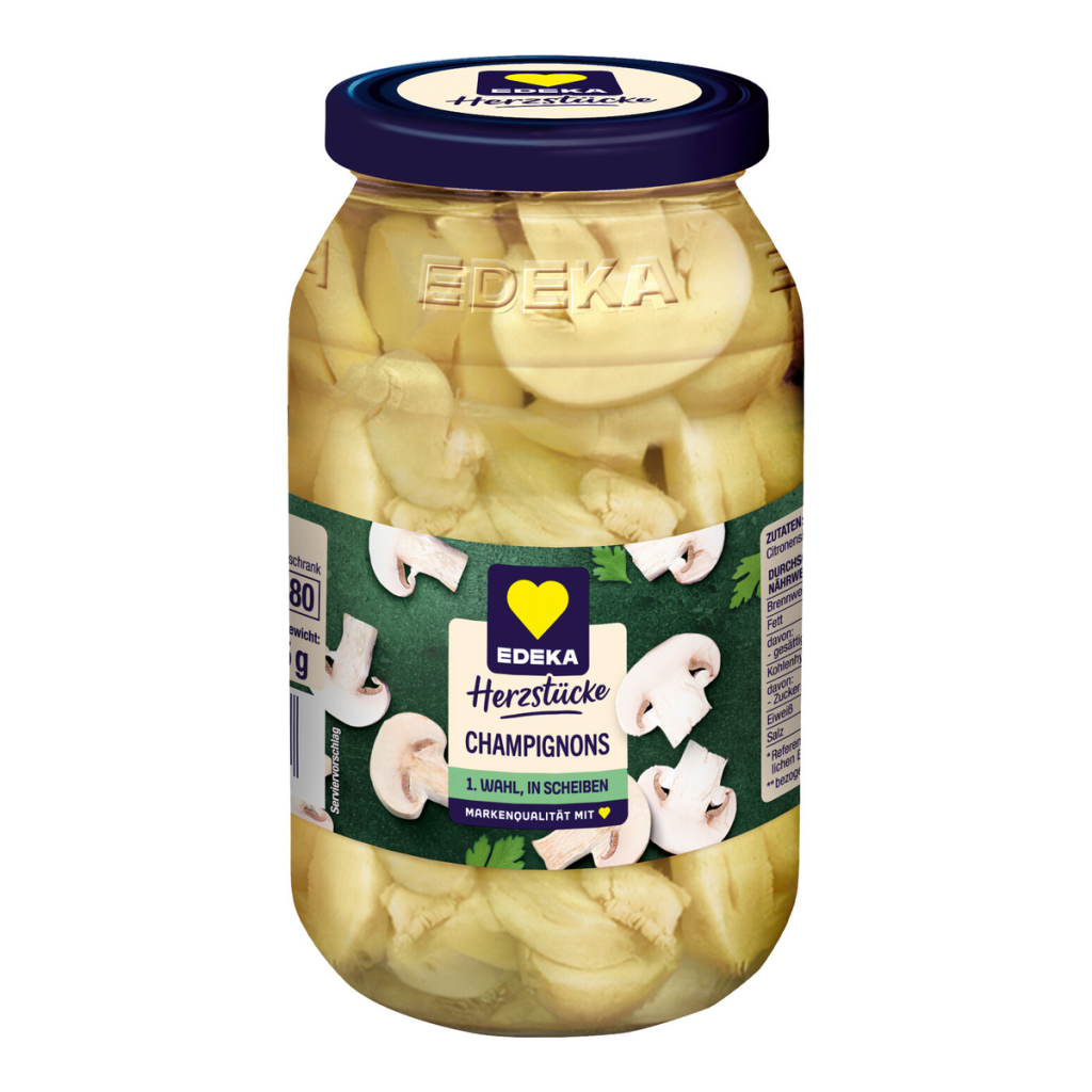 EDEKA Herzstücke шампиньоны ломтики 1.Wahl 530g