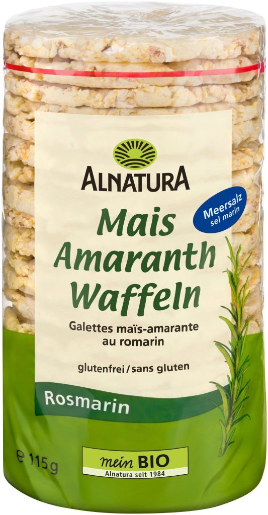 Bio Alnatura Mais-Amaranth Waffeln Rosmarin 115g