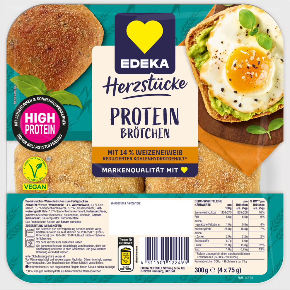 EDEKA Herzstücke Proteinbrötchen 300g