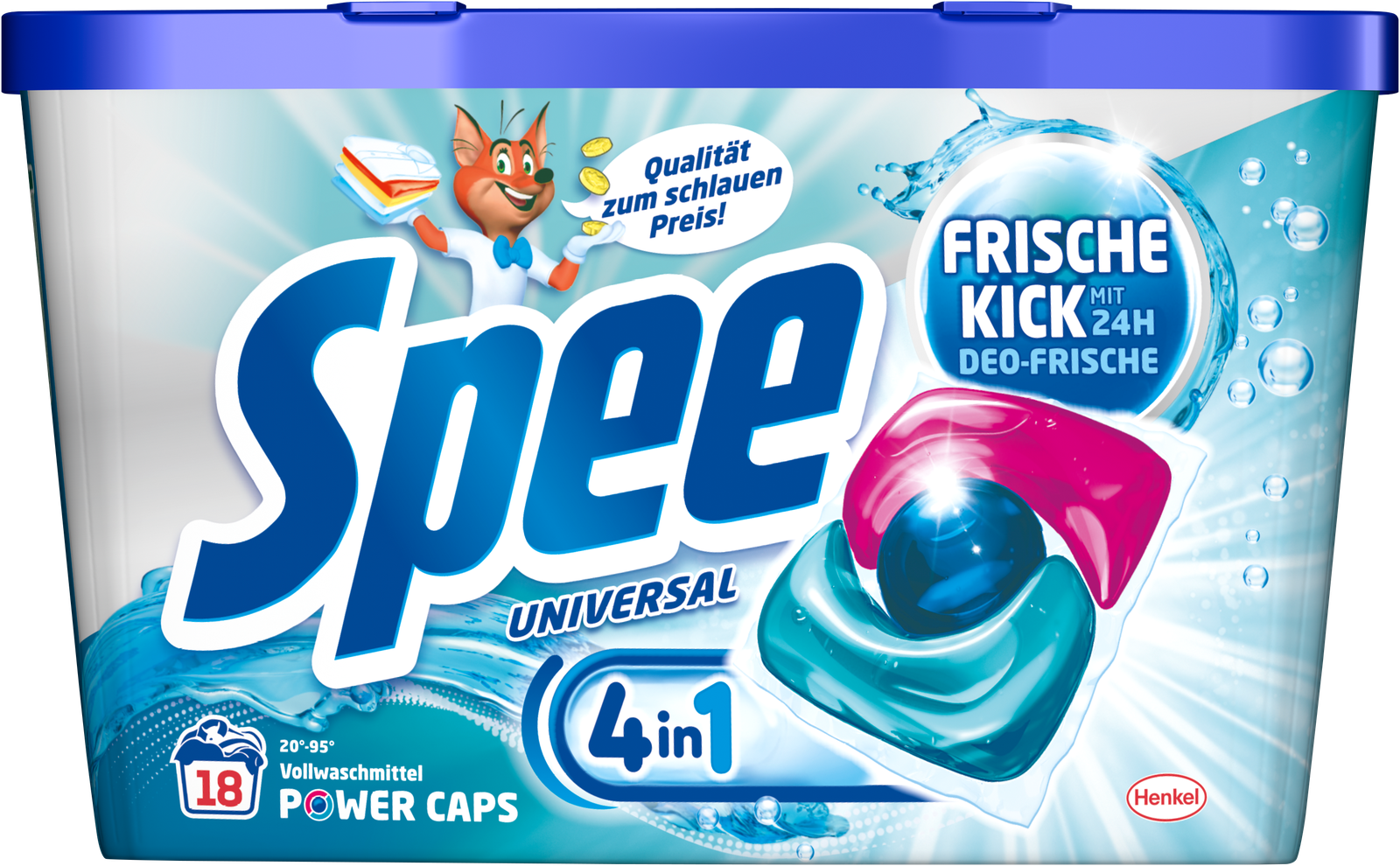 Spee Vollwaschmittel Power-Caps Frische Kick 18WL 216g