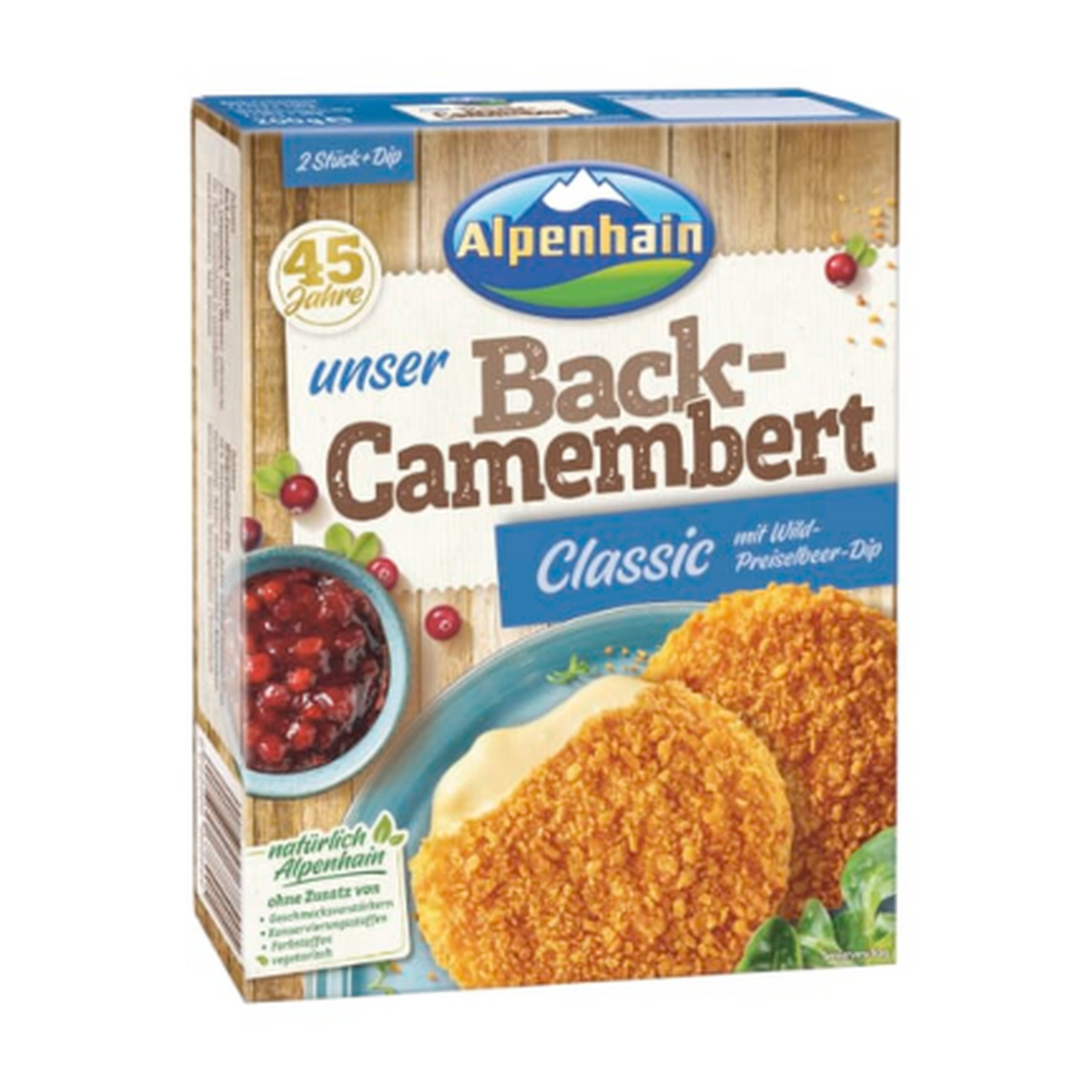 Alpenhain Back-Camembert Classic 2x75g+Wildpreiselbeerdip 2x25g