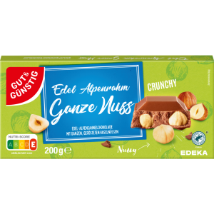 GUT&GÜNSTIG Alpenrahm Ganze Nuss Schokolade 200g