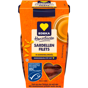 MSC EDEKA Herzstücke Sardellenfilets in Sonneblumenöl 80g