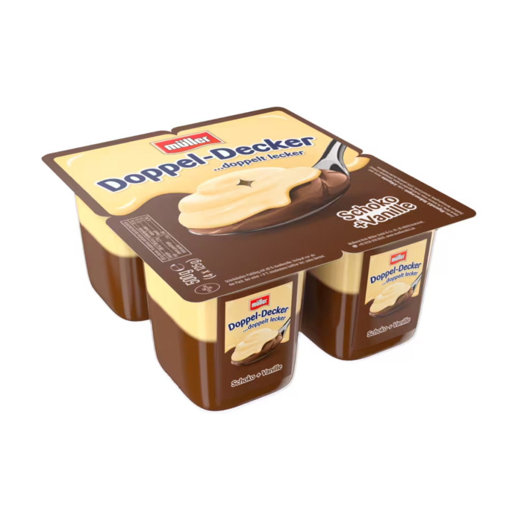 Müller Doppeldecker Schoko&Vanillasosse 4x125g