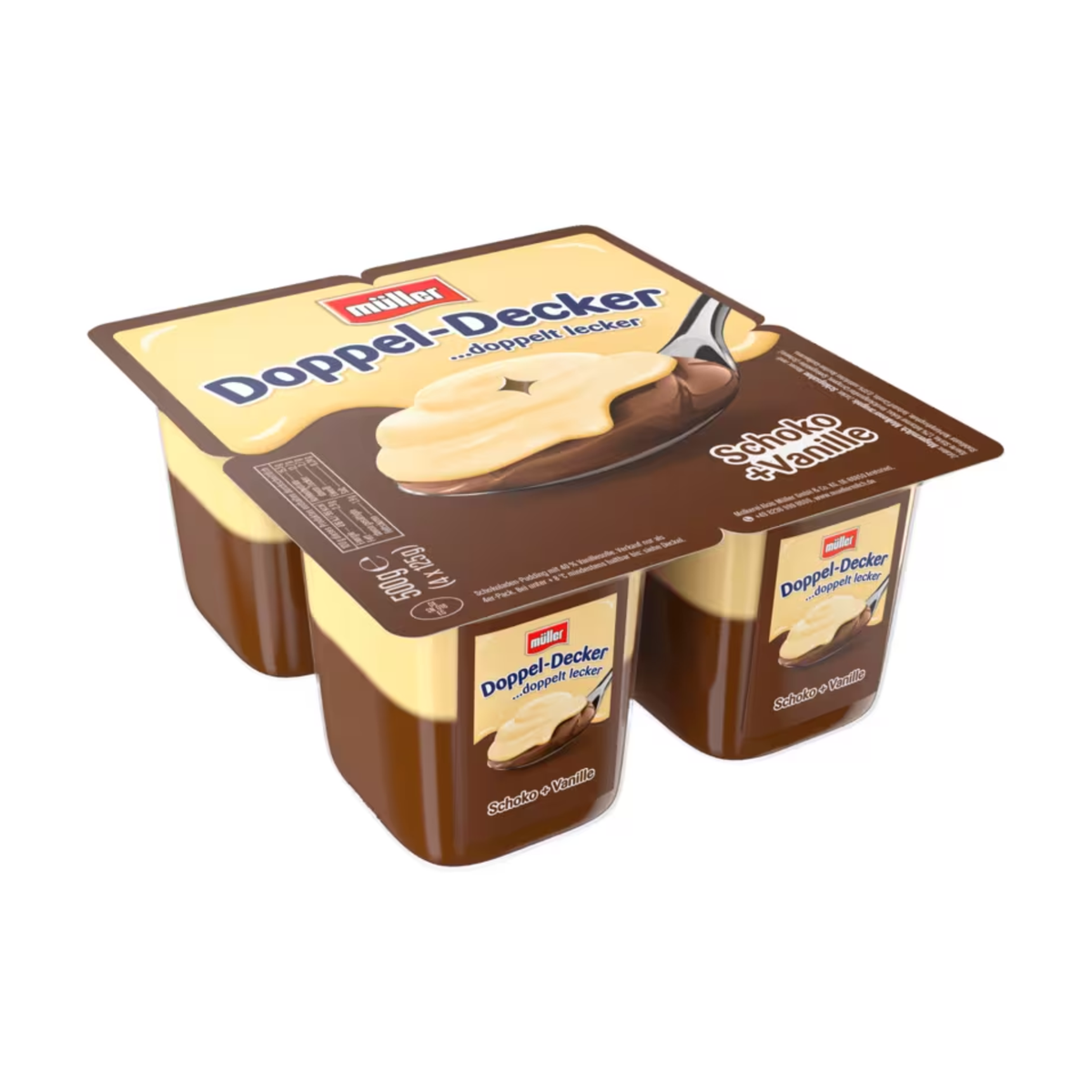 Müller Doppeldecker Schoko&Vanillasosse 4x125g