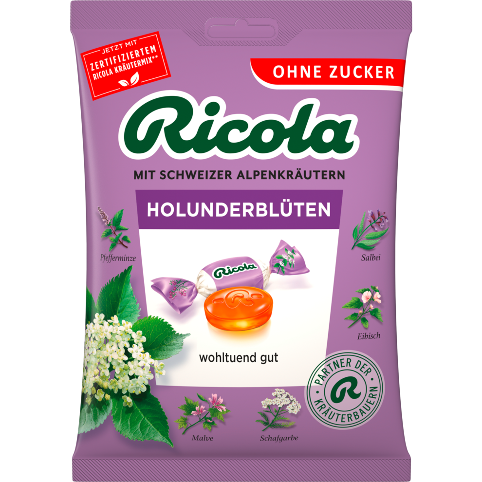 Ricola Holunderblüten ohne Zucker 75g