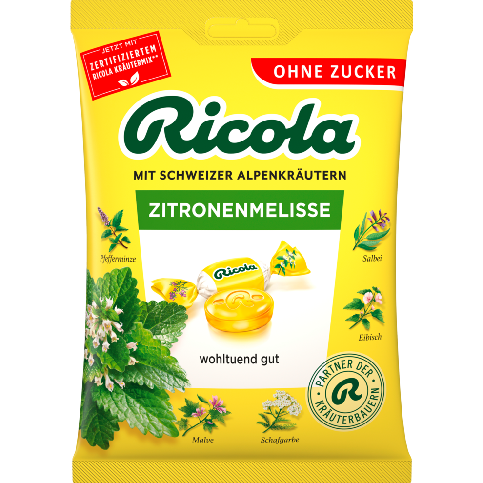 Ricola Zitronenmelisse ohne Zucker 75g