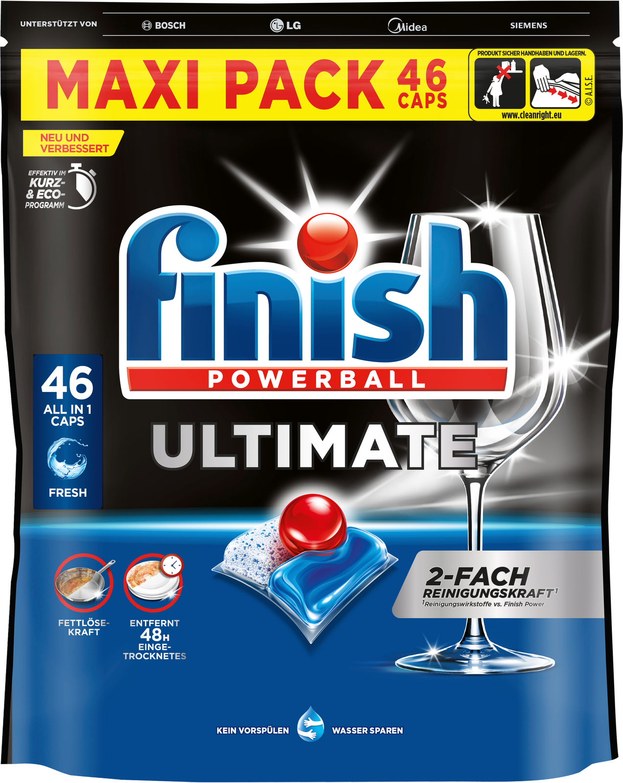 Finish Ultimate Maxipack Fresh 46Caps 593g