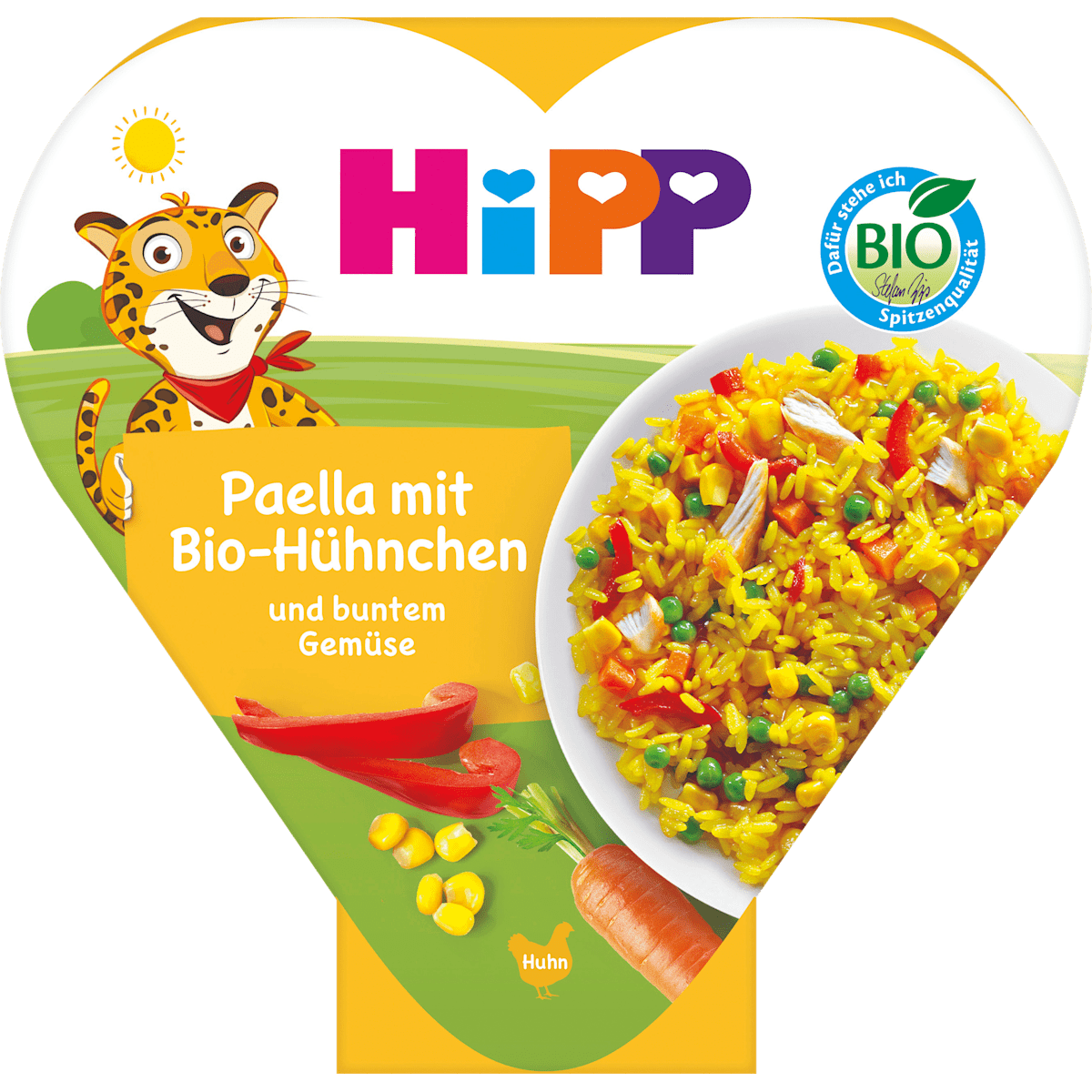 Bio Hipp Paella mit Hühnchen und buntem Gemüse 250g