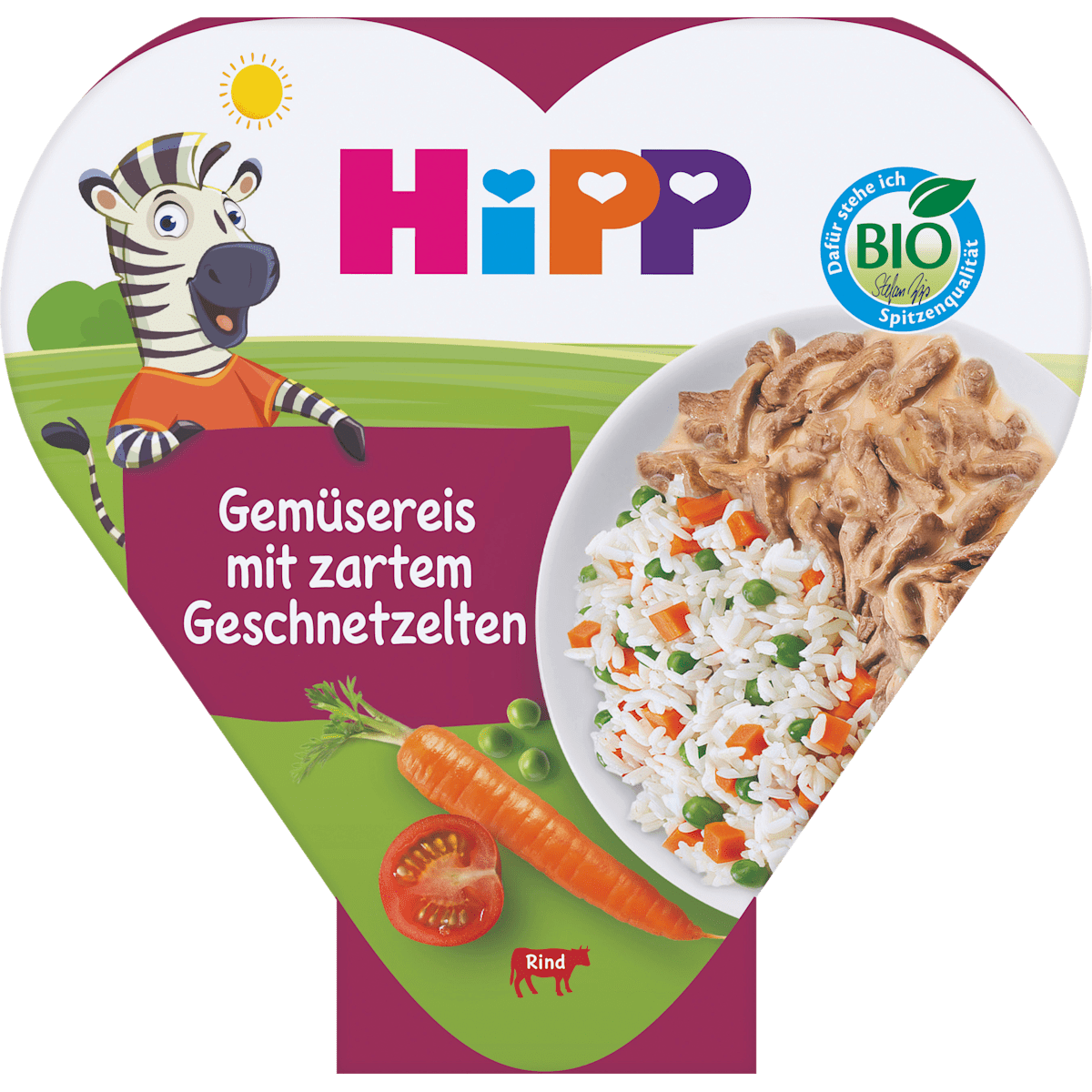 Bio Hipp Gemüsereis mit zartem Geschnetzelten 250g