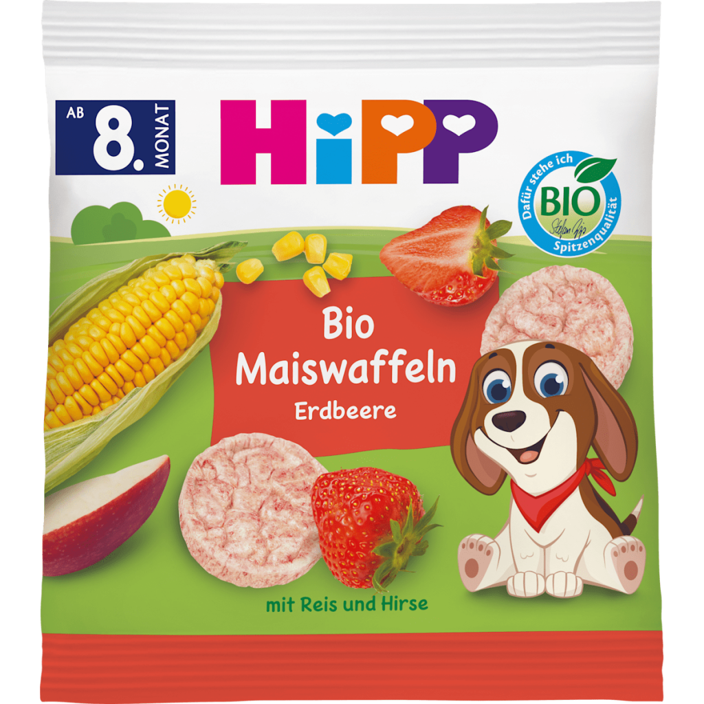 Bio Hipp Maiswaffeln Erdbeere 23g