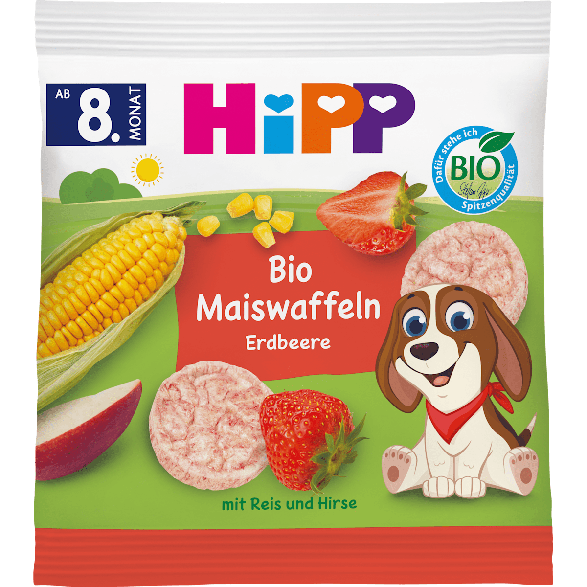 Bio Hipp Maiswaffeln Erdbeere 23g