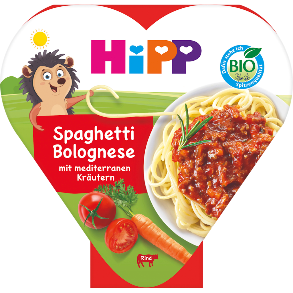 Bio Hipp Spaghetti Bolognese mit mediterranen Kräutern 250g