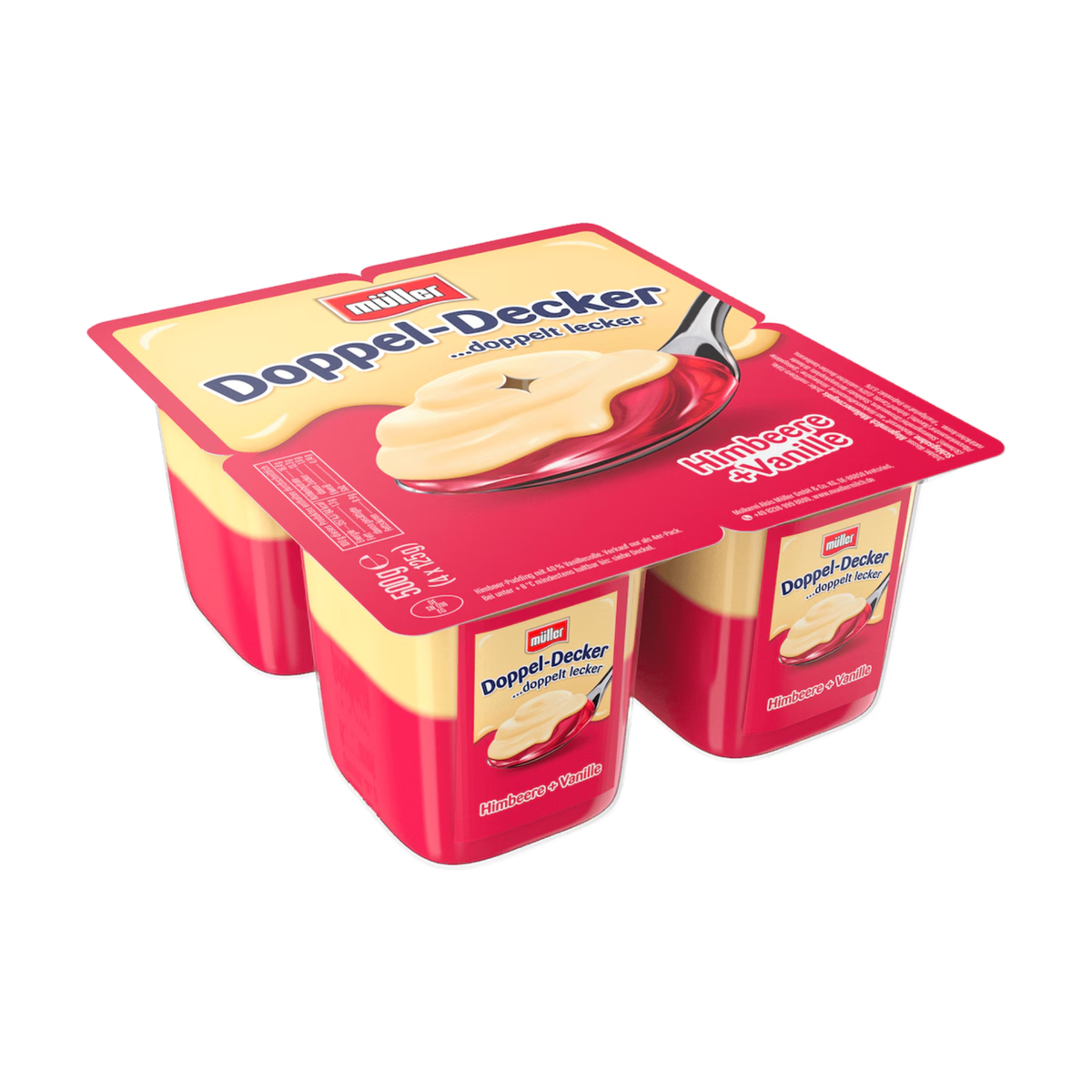 Müller Doppeldecker Himbeer & Vanillasosse 4x125g