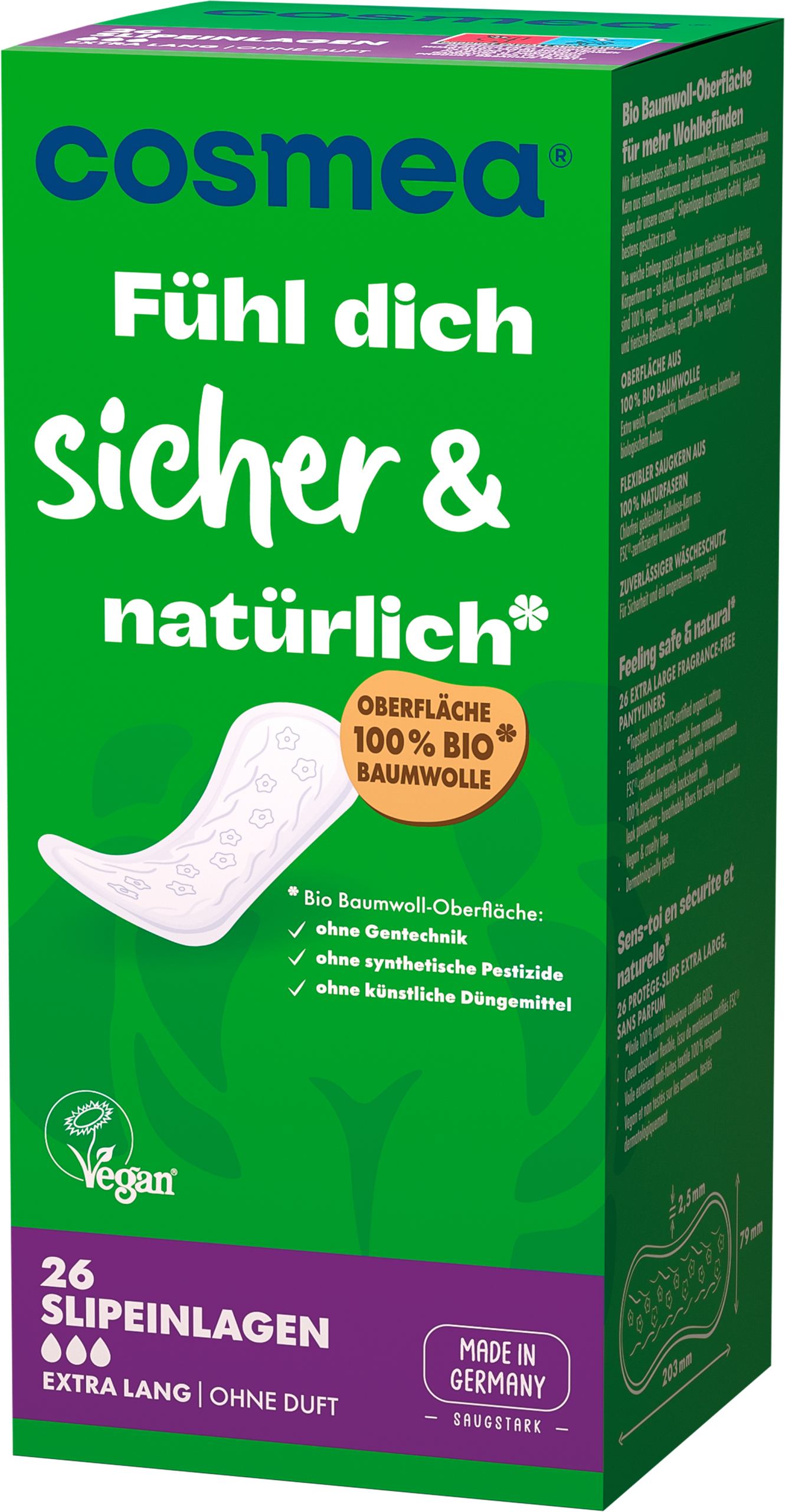 Cosmea Slipeinlagen Bio Extra Lang 26ST