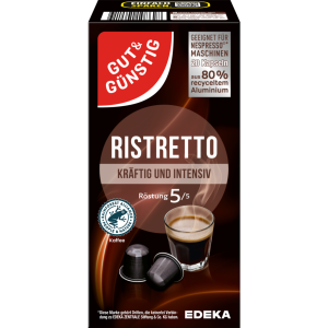 GUT&GÜNSTIG Kaffeekapseln Ristretto 20ST 104g